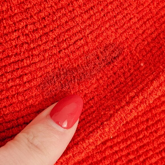 Free People Red Orange Ottoman Sweater Sz L - Picture 9 of 10